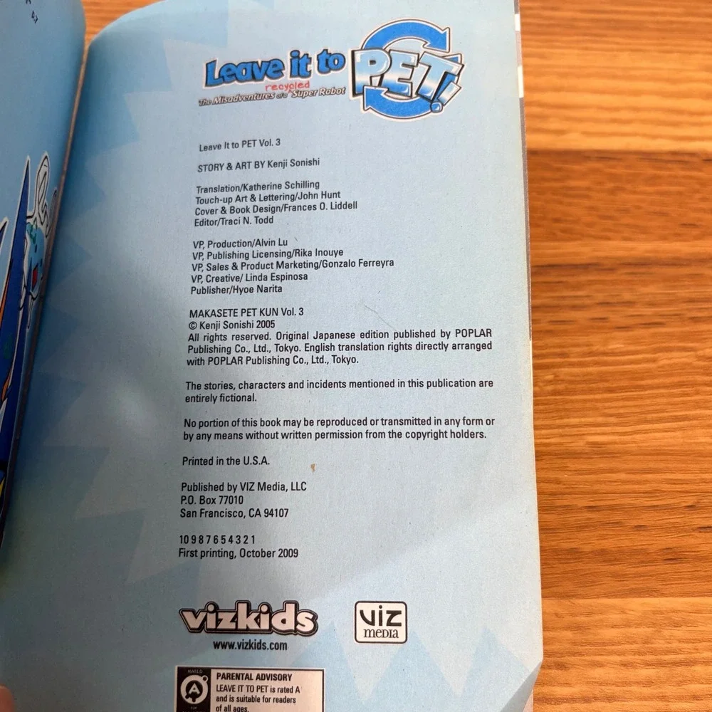 Leave it to PET! Vol 3 Manga Kenji Sonishi Super‎ Robot First Printing Viz Kids